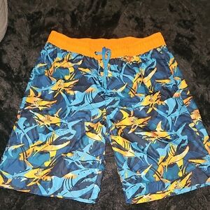 ZeroXposur Vibrant Shark Print Swim Shorts For Boys